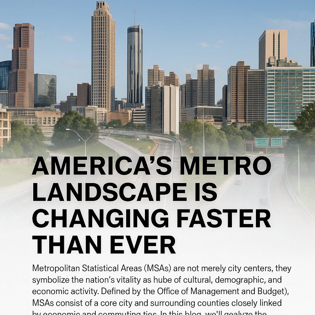 アメリカ主要TOP20都市圏（MSA）2000～2025年成長トレンド — Gephyro
